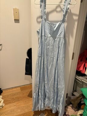 Free People Powder Blue Ruffle-Strap Maxi Dress